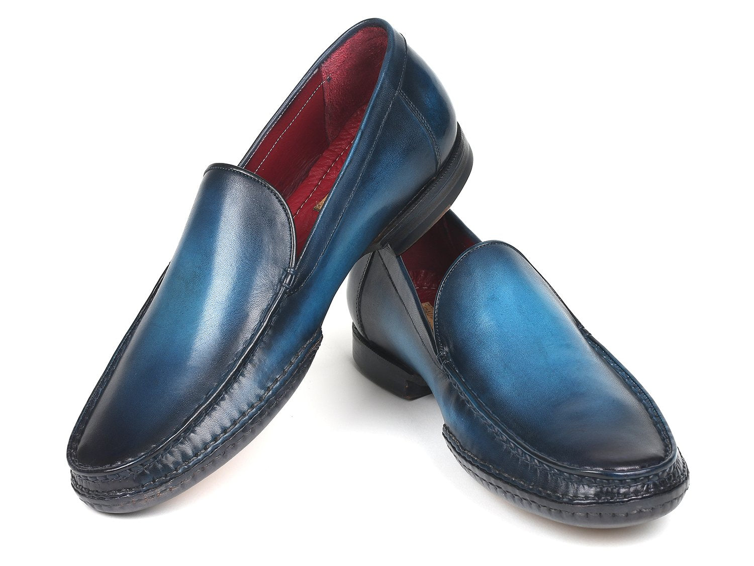 Paul Parkman Hand-Sewn Moccasins Blue (ID#MC649-BLU) PAUL PARKMAN