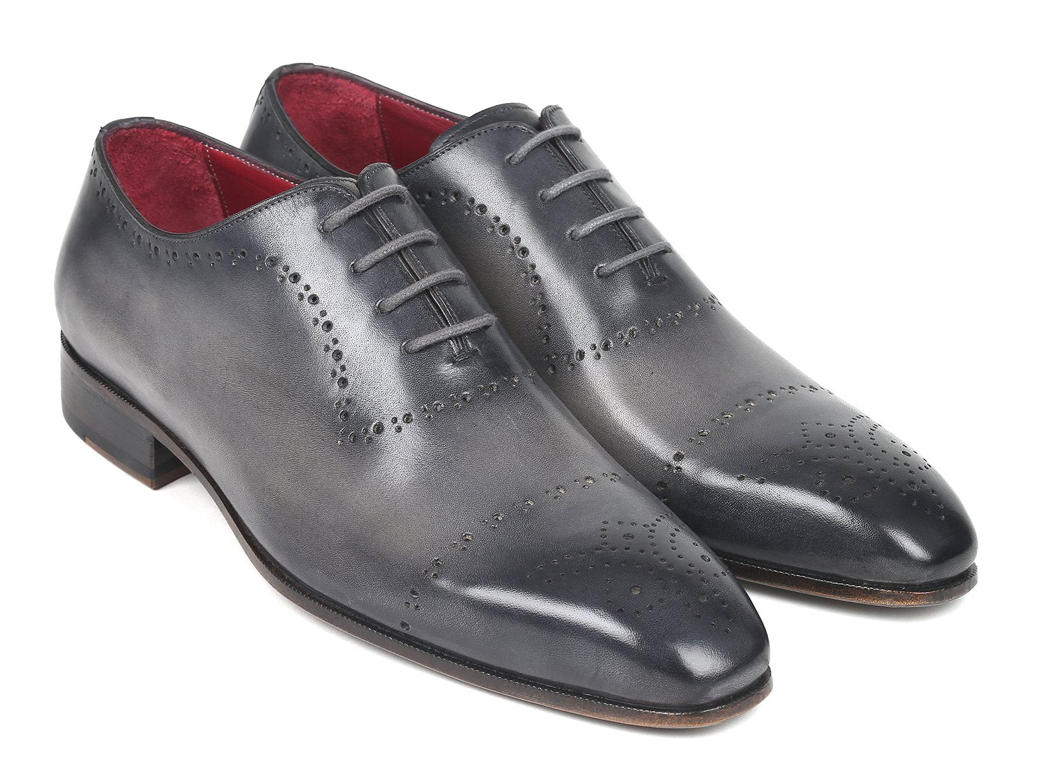 Paul Parkman Grey Hand-Painted Classic Brogues (ID#ZLS34GRY) PAUL PARKMAN