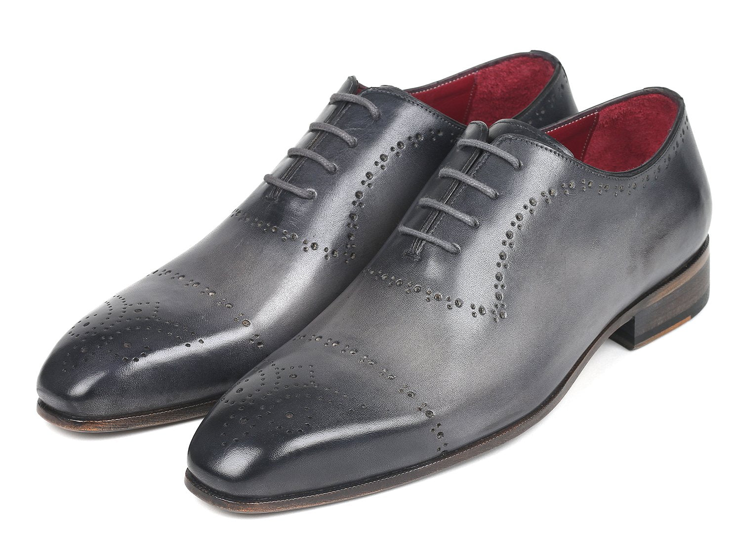 Paul Parkman Grey Hand-Painted Classic Brogues (ID#ZLS34GRY) PAUL PARKMAN