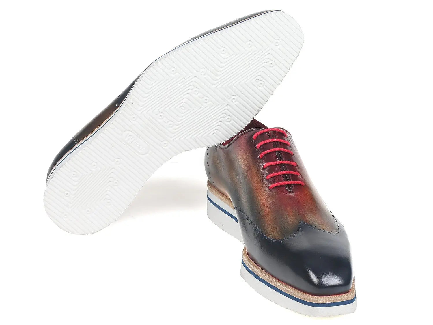 Paul Parkman Men's Multicolor Smart Casual Wingtip Oxfords (ID#187-MIX-NVY) PAUL PARKMAN
