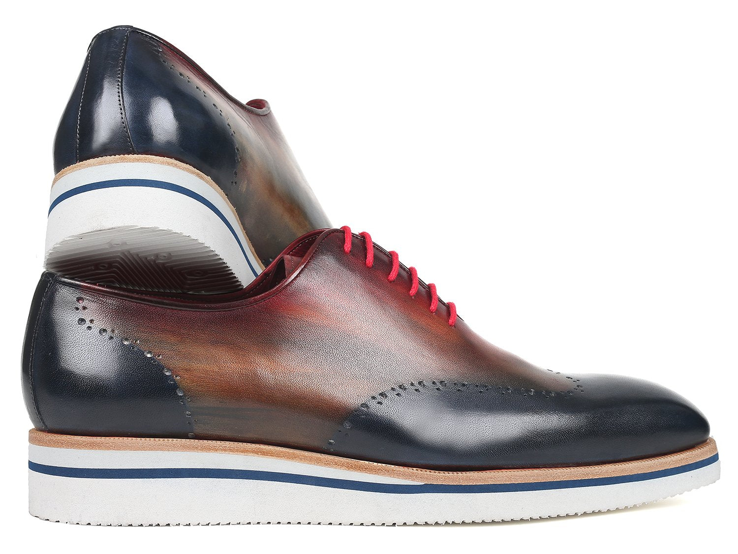 Paul Parkman Men's Smart Casual Wingtip Oxfords Multi-color (ID#187-MIX-NVY) PAUL PARKMAN