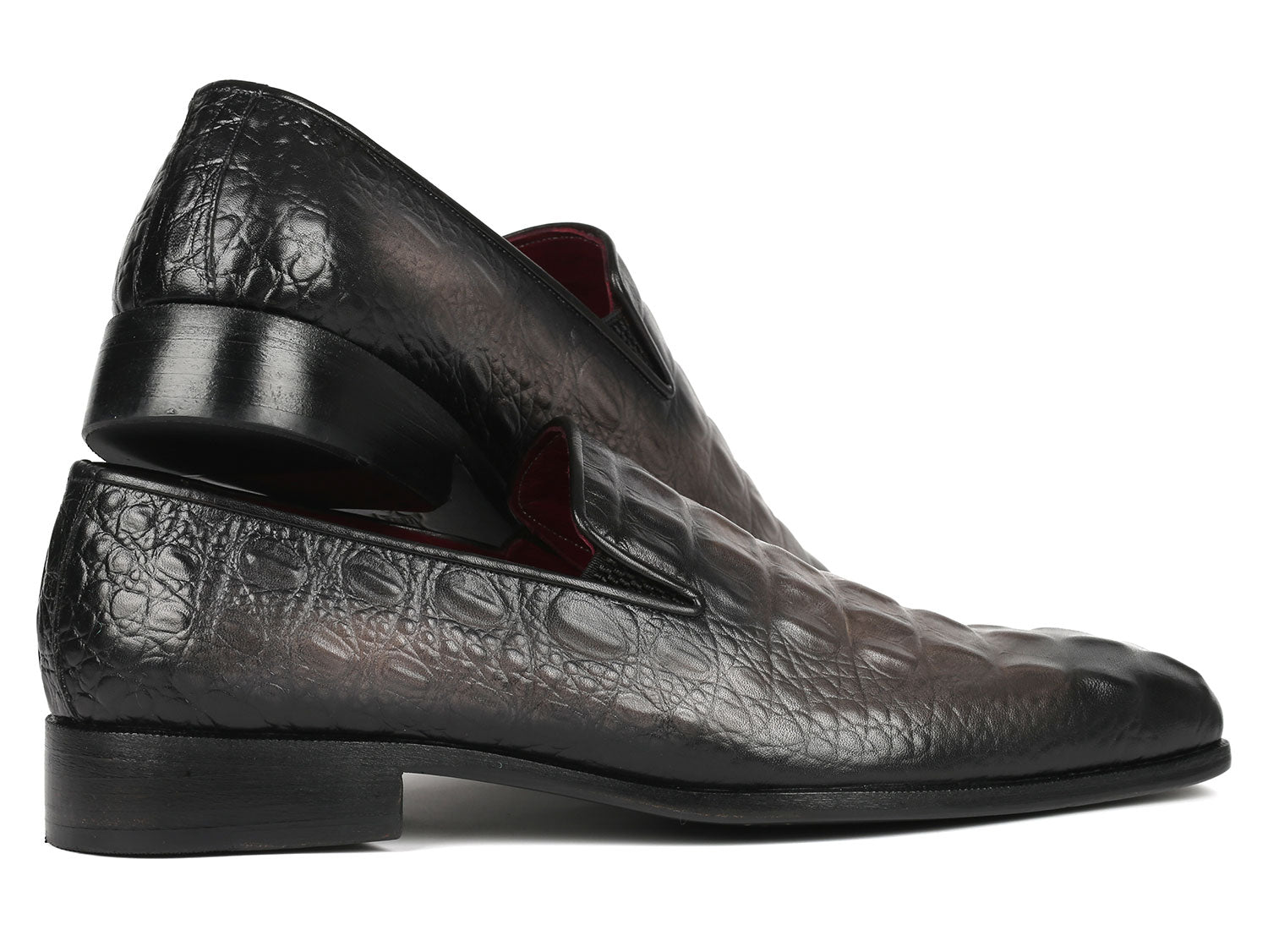 Paul Parkman Gray Crocodile Embossed Calfskin Loafers (ID#5576-GRY) PAUL PARKMAN