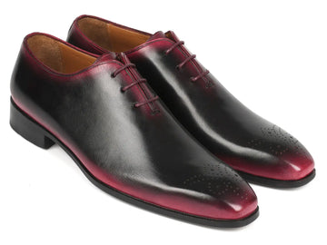 Paul Parkman Men's Black/Red Genuine Leather Oxfords (ID#KR254-01-83) PAUL PARKMAN