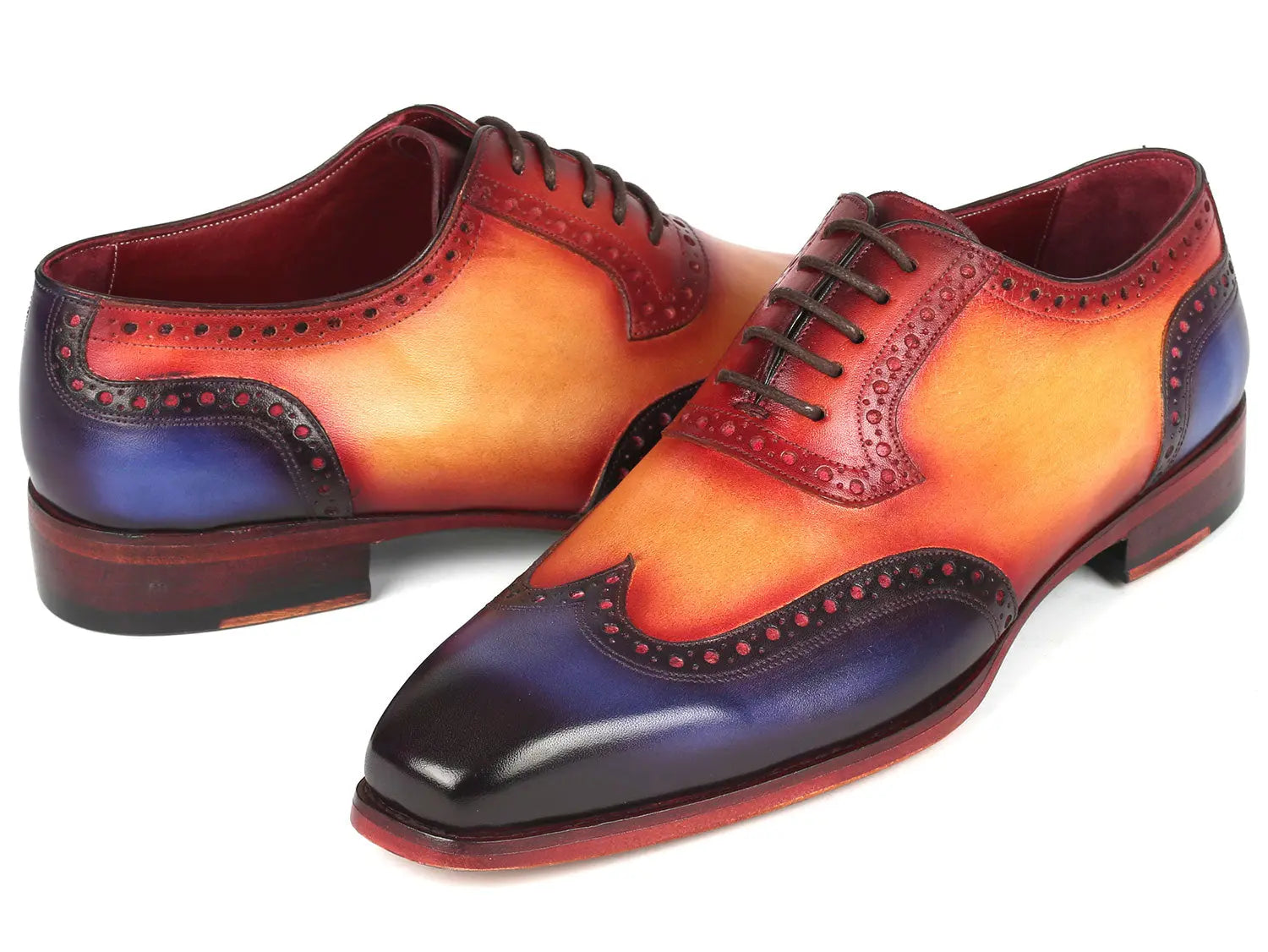 Paul Parkman Men's Multicolor Goodyear Welted Wingtip Oxfords (ID#6819-MLT) PAUL PARKMAN