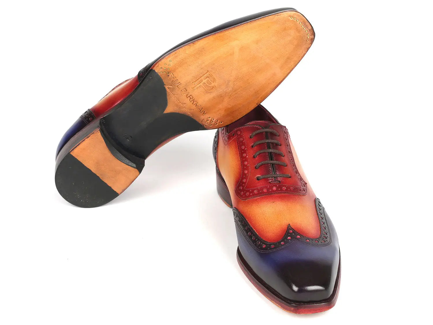 Paul Parkman Men's Multicolor Goodyear Welted Wingtip Oxfords (ID#6819-MLT) PAUL PARKMAN