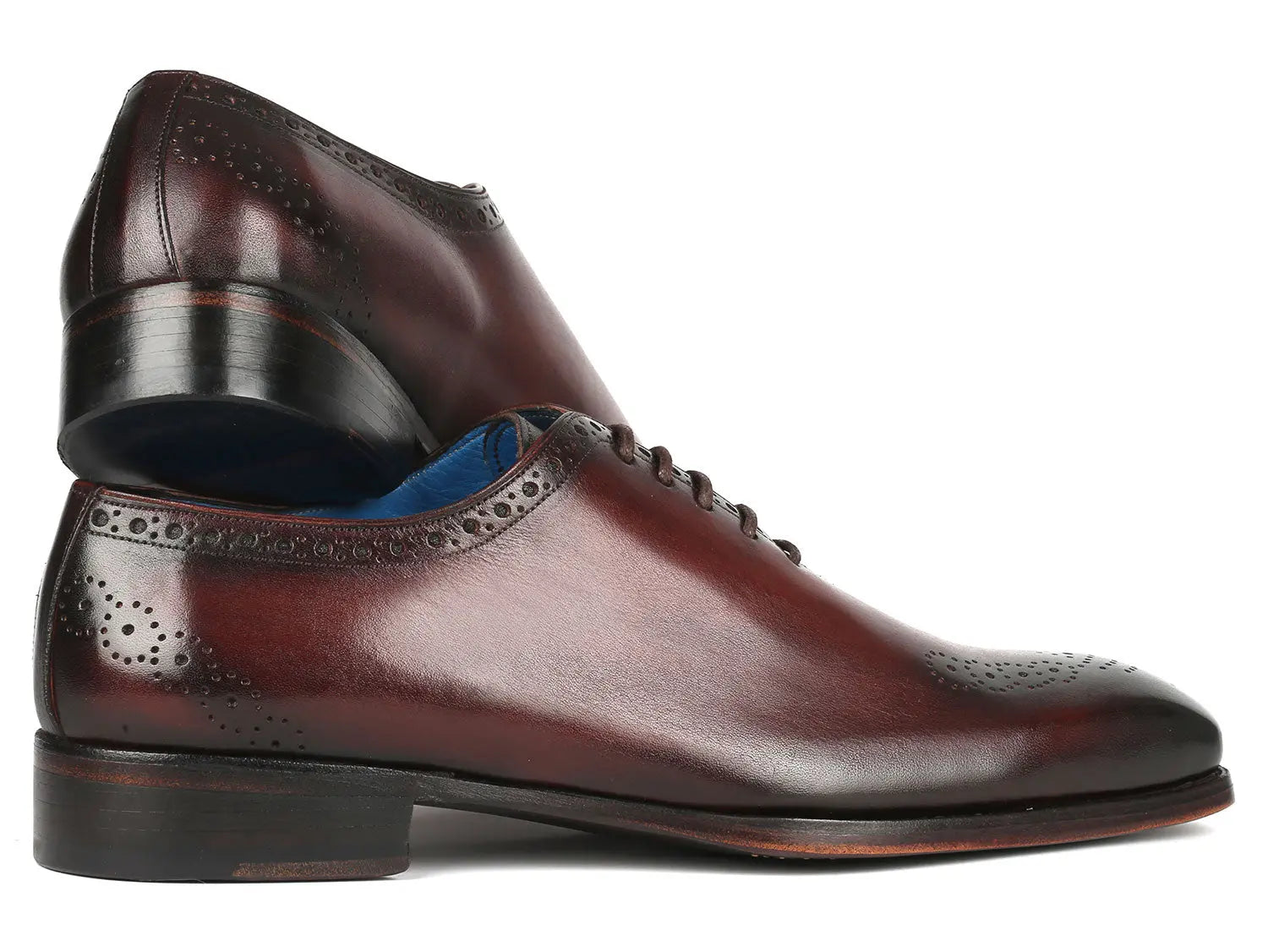 Paul Parkman Men's Brown Goodyear Welted Punched Oxfords (ID#7614-BRW) PAUL PARKMAN