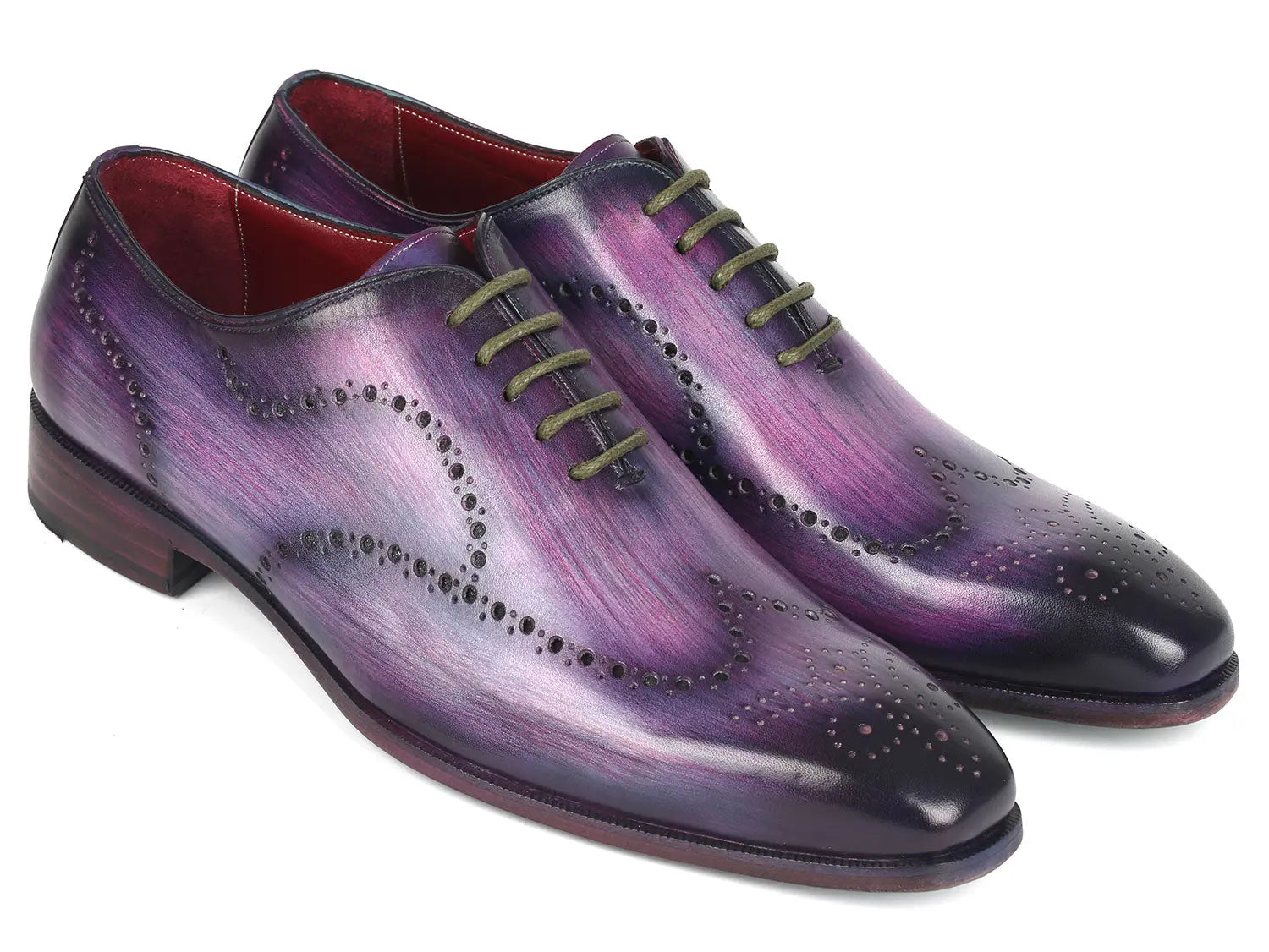 Paul Parkman Men's Purple Wingtip Oxfords (ID#741-PUR) PAUL PARKMAN
