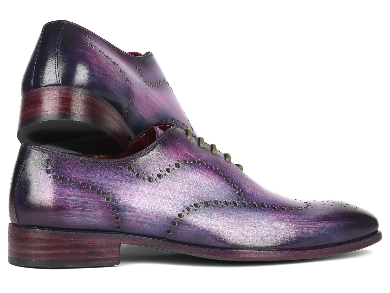 Paul Parkman Men's Purple Wingtip Oxfords (ID#741-PUR) PAUL PARKMAN