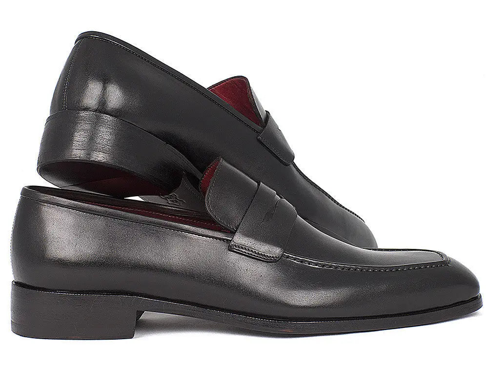 Paul Parkman Men's Black Penny Calfskin Loafers (ID#10BLK29) PAUL PARKMAN