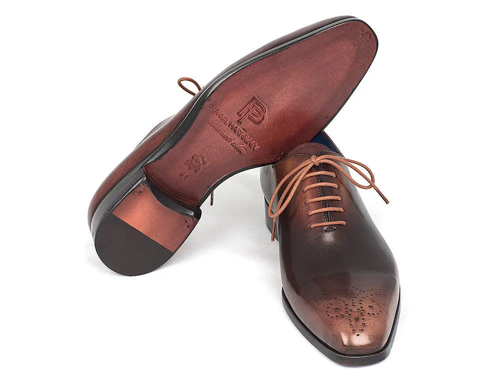 Paul Parkman Men's Camel/Brown Wholecut Oxfords (ID#KR254CML) PAUL PARKMAN