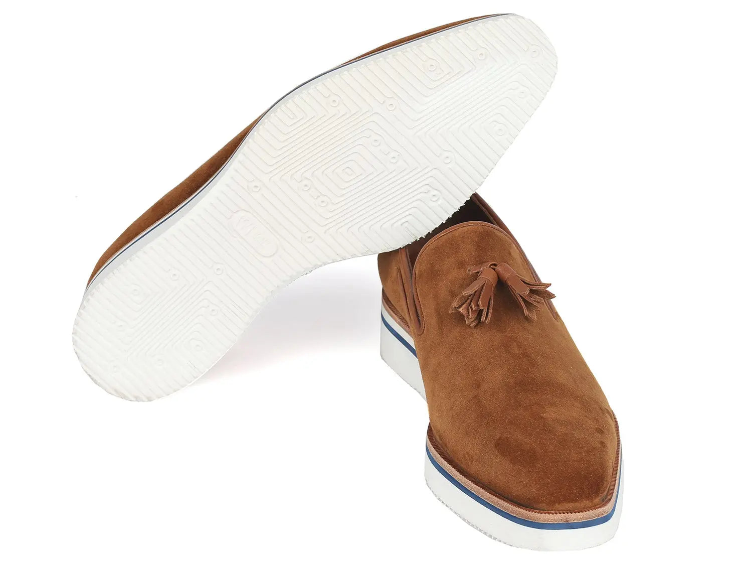Paul Parkman Men's Camel Suede Smart Casual Tassel Loafers (ID#181-CML-SD) PAUL PARKMAN