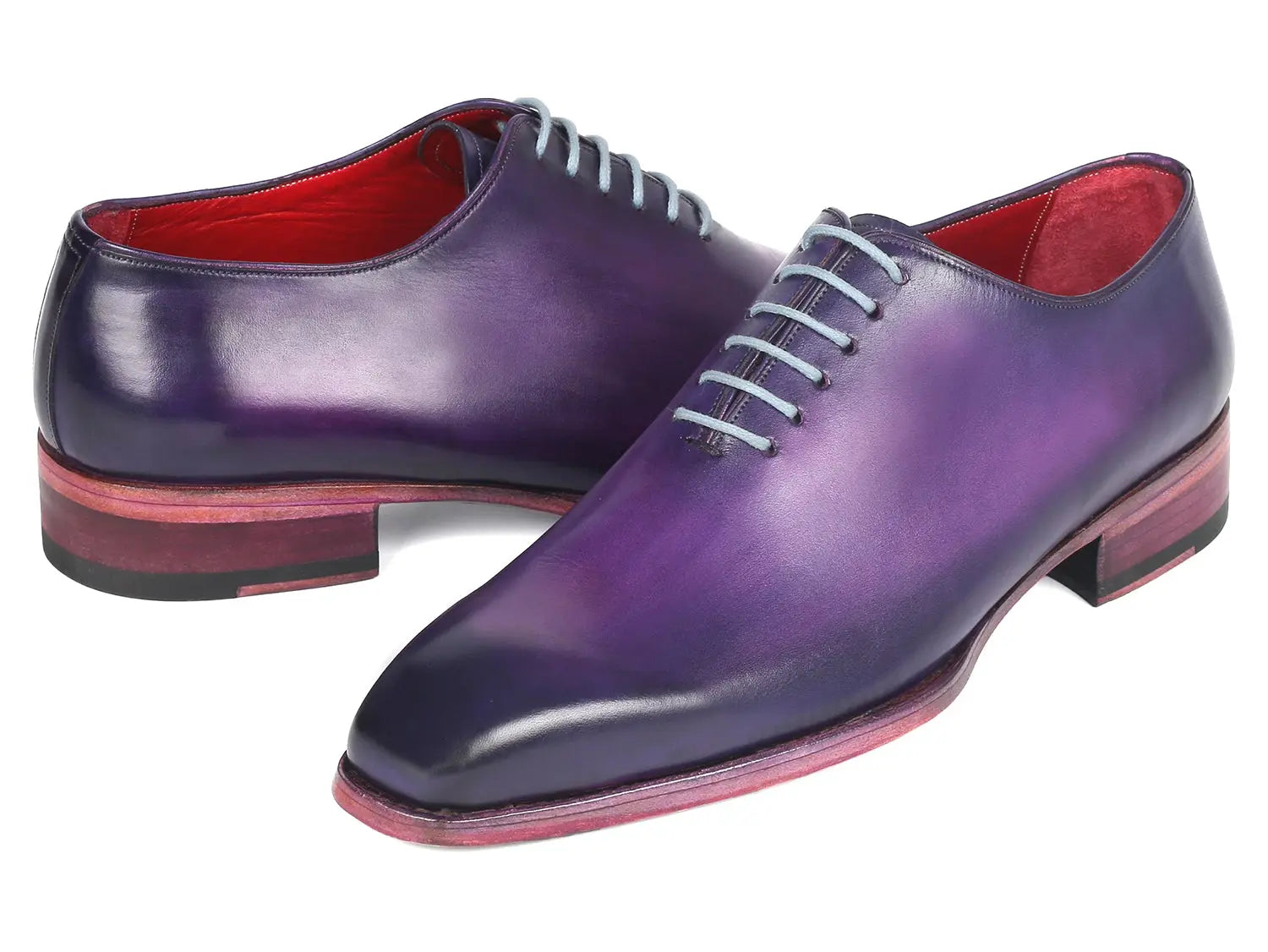 Paul Parkman Men's  Purple Hand-Painted Goodyear Welted Wholecut Oxfords (ID#044PRP) PAUL PARKMAN