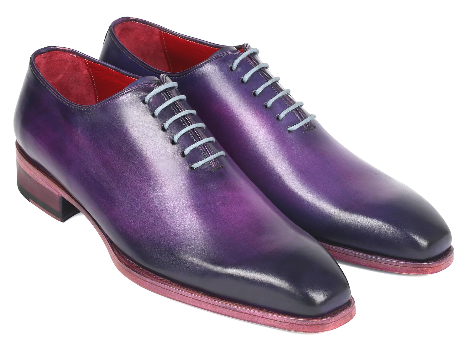 Paul Parkman Goodyear Welted Wholecut Oxfords Purple Hand-Painted (ID#044PRP)