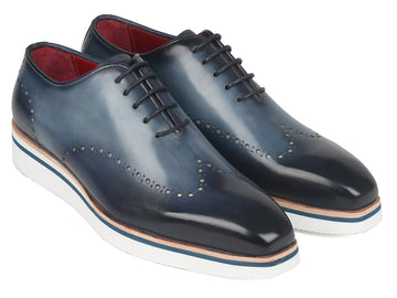 Paul Parkman Men's Smart Casual Wingtip Oxfords Navy (ID#187-NAVY)