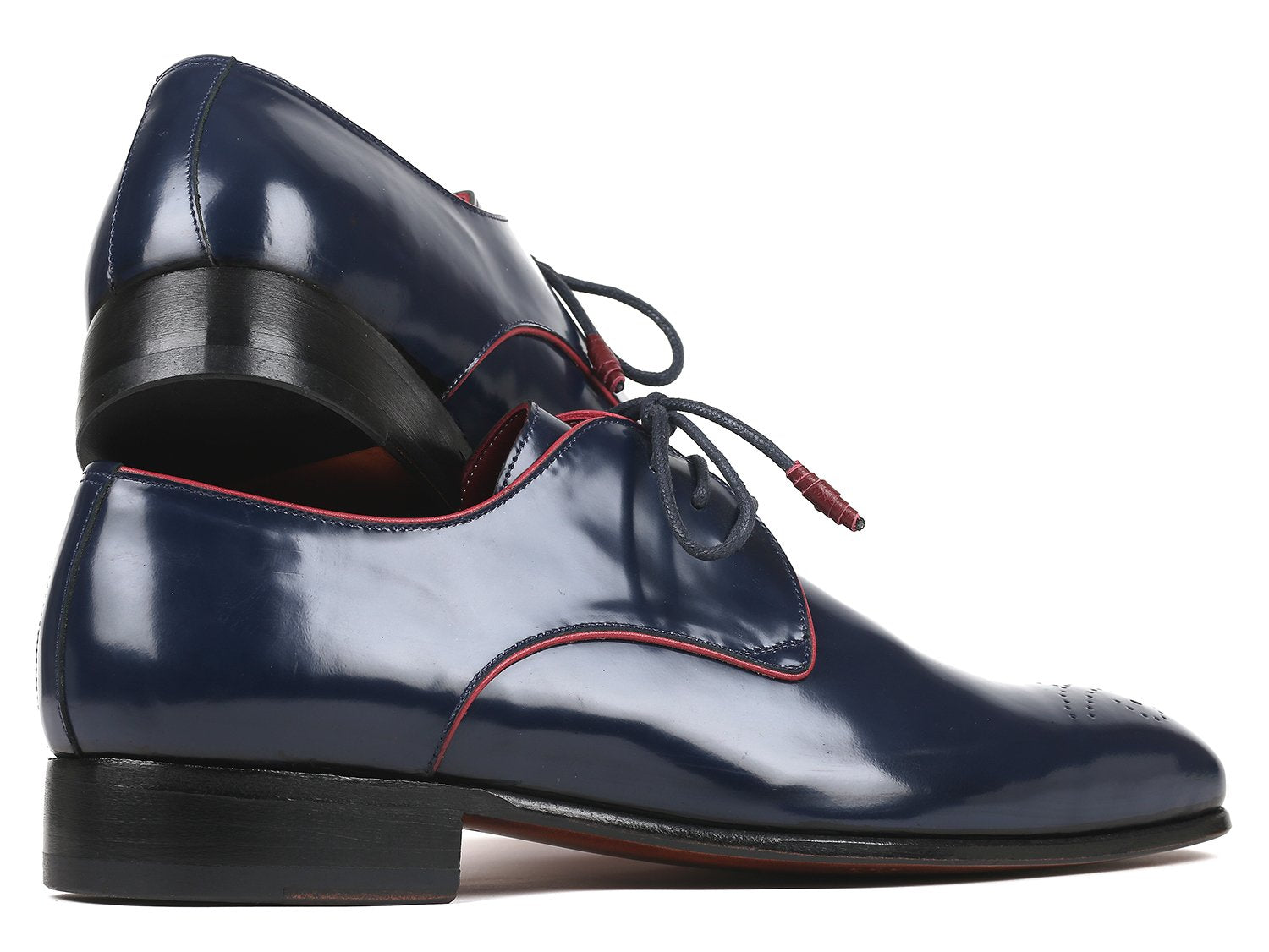 Paul Parkman Medallion Toe Navy Derby Shoes (ID#57RG27) PAUL PARKMAN