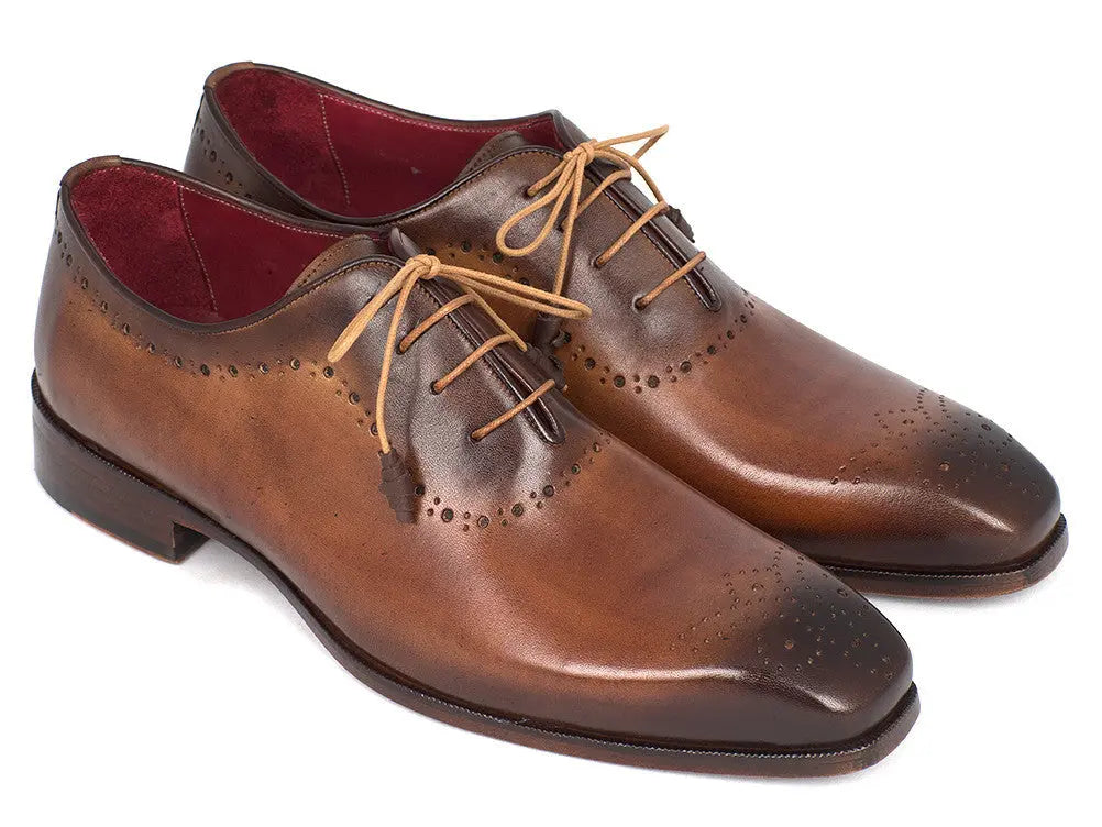 Paul Parkman Men's Brown/Camel Medallion Toe Oxfords (ID#GF61AZ) PAUL PARKMAN