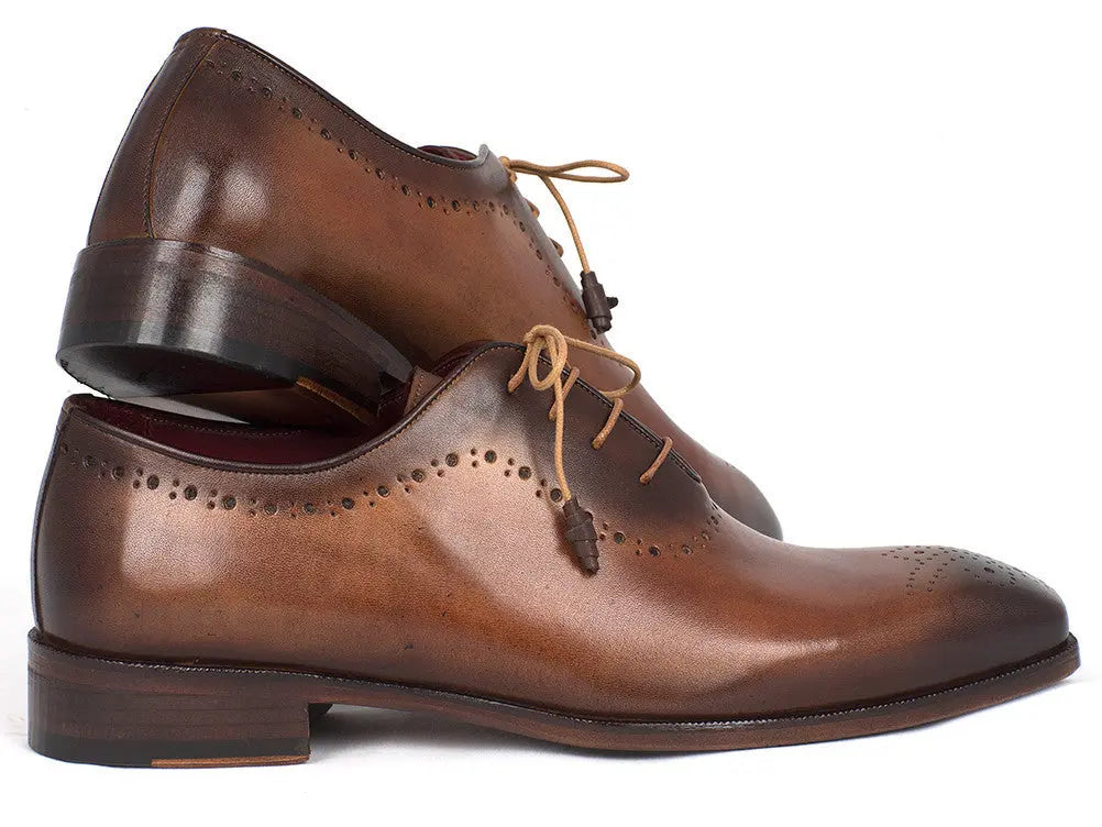 Paul Parkman Men's Brown/Camel Medallion Toe Oxfords (ID#GF61AZ) PAUL PARKMAN
