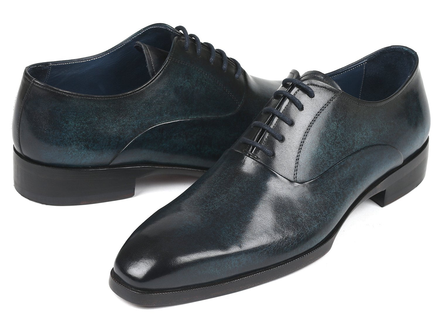 Paul Parkman Men's Plain Toe Oxfords Navy (ID#5523-NVY) PAUL PARKMAN