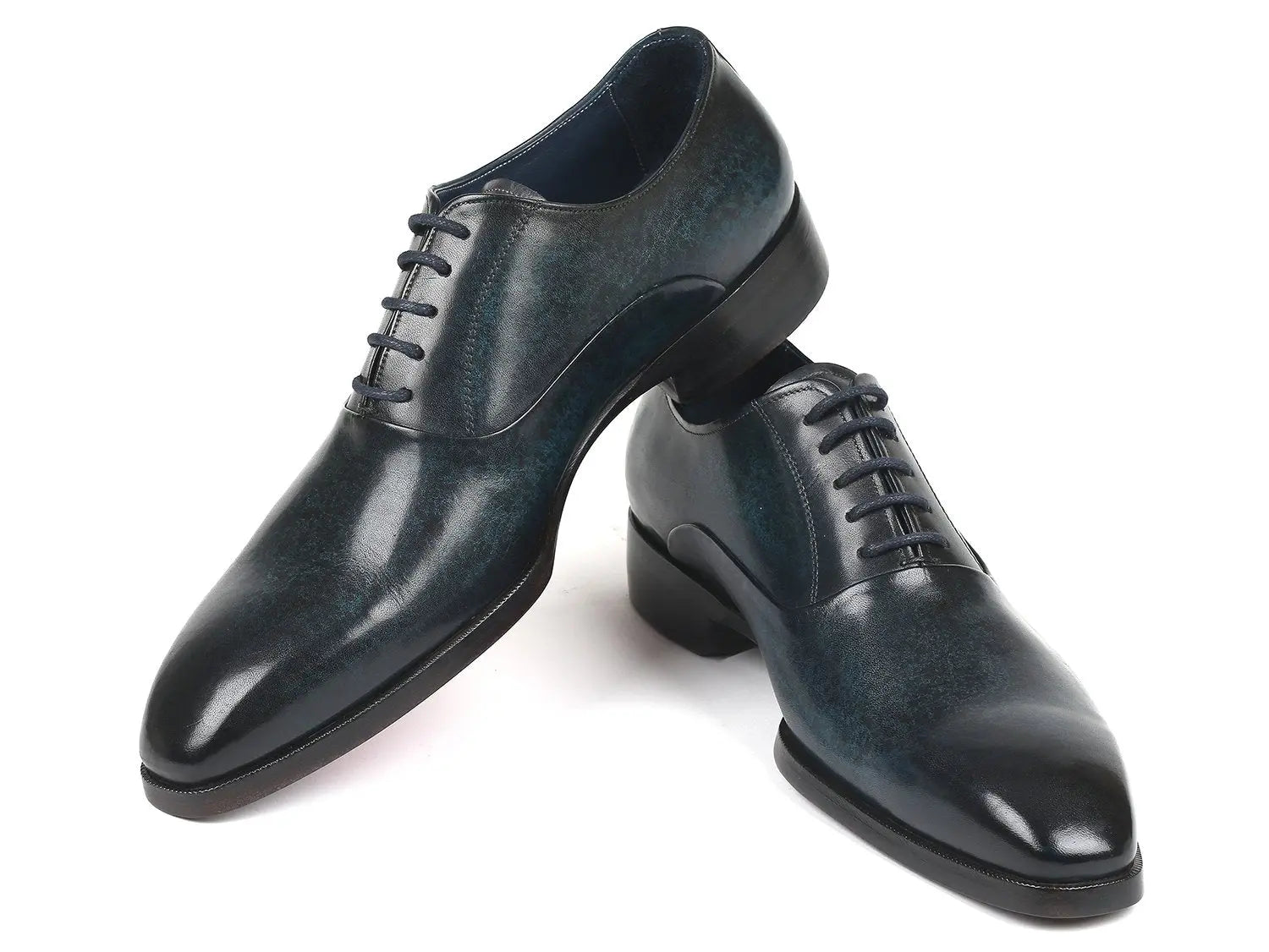 Paul Parkman Men's Navy Plain Toe Oxfords (ID#5523-NVY) PAUL PARKMAN