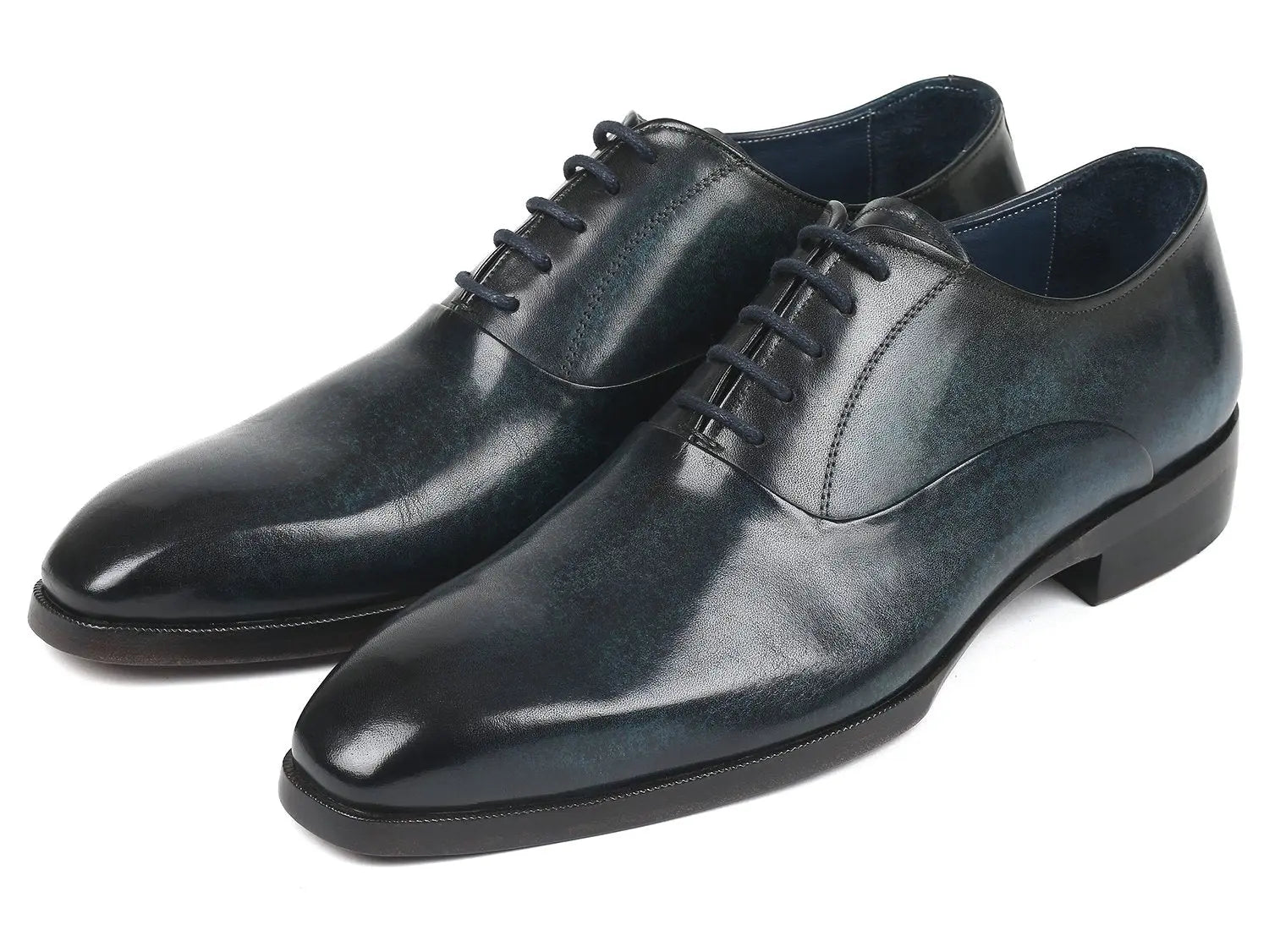 Paul Parkman Men's Navy Plain Toe Oxfords (ID#5523-NVY) PAUL PARKMAN