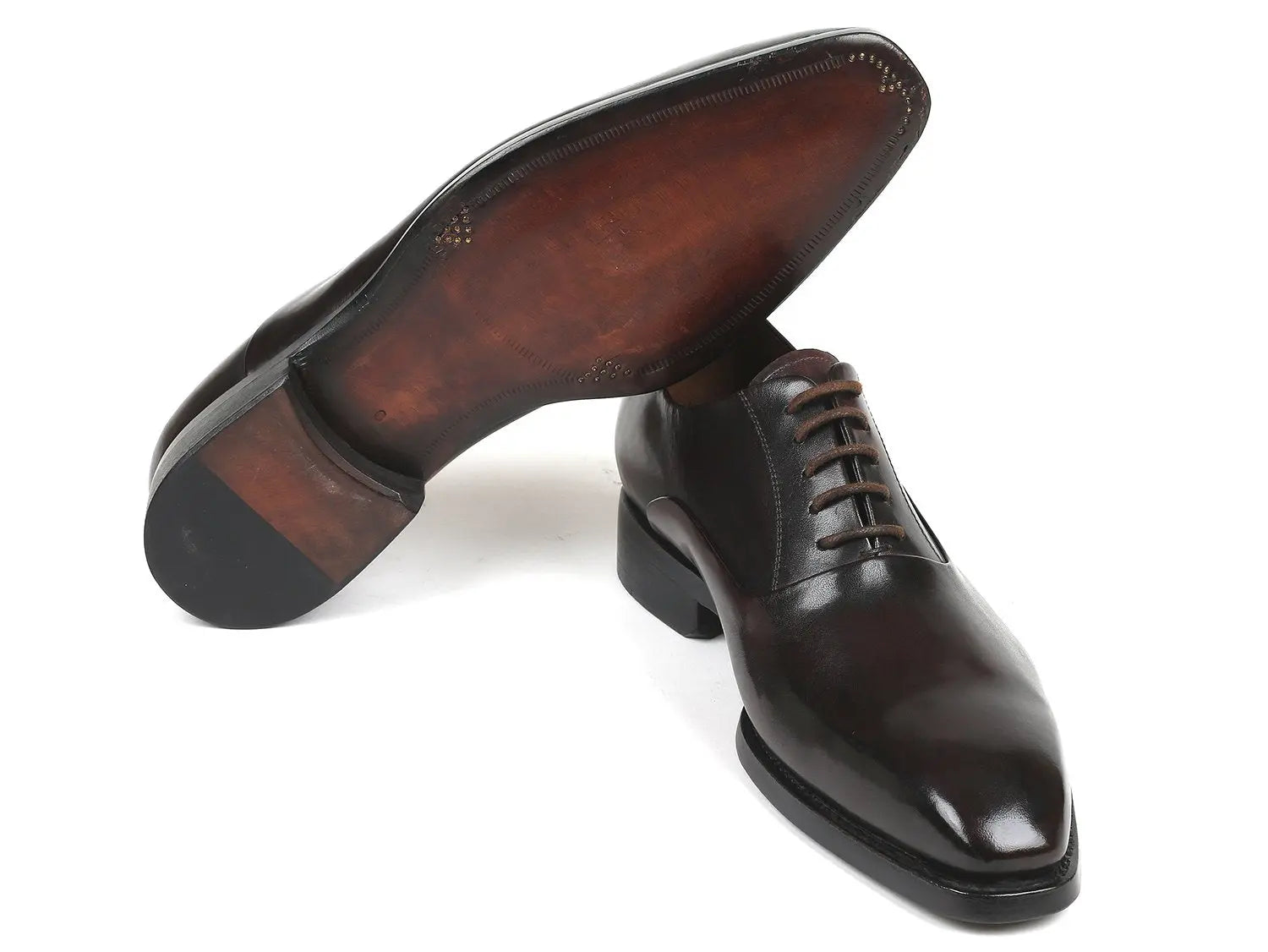 Paul Parkman Men's Brown Plain Toe Oxfords (ID#5661-BRW) PAUL PARKMAN