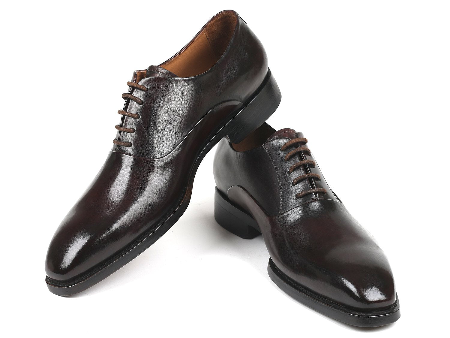 Paul Parkman Men's Plain Toe Oxfords Brown (ID#5661-BRW) PAUL PARKMAN