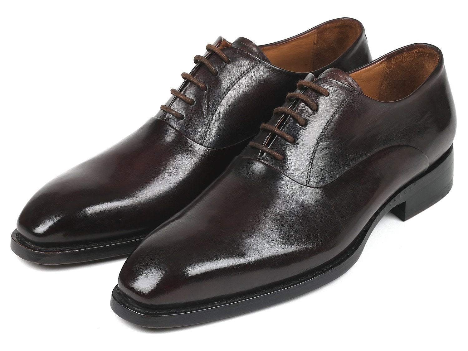 Paul Parkman Men's Plain Toe Oxfords Brown (ID#5661-BRW) PAUL PARKMAN