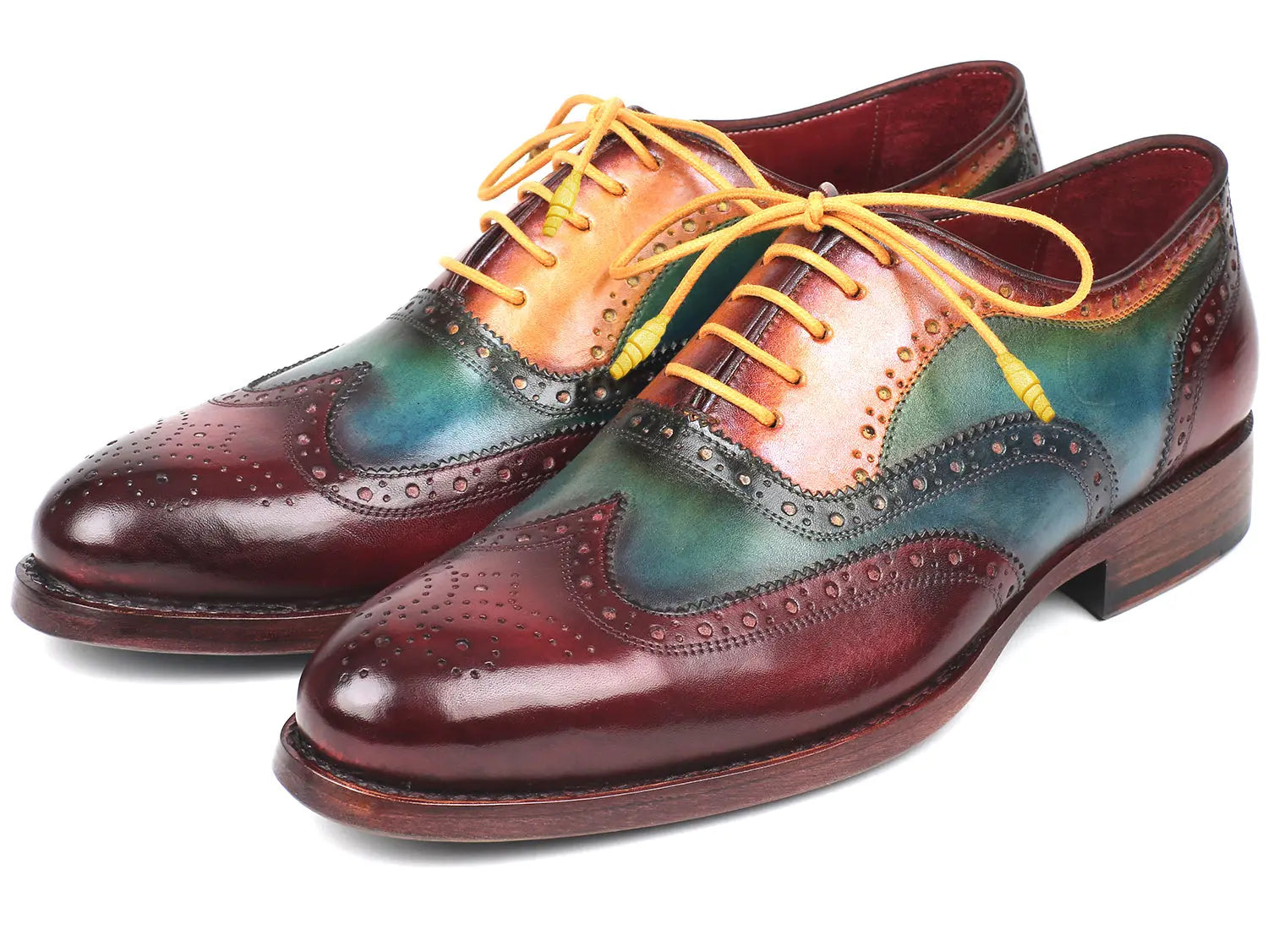 Paul Parkman Men's Multicolor Goodyear Welted Wingtip Oxfords (ID#027-MIX) PAUL PARKMAN