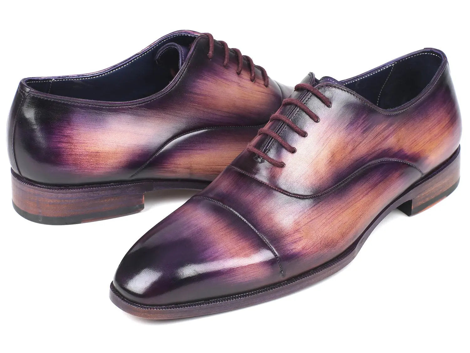Paul Parkman Men's Purple Cap Toe Oxfords (ID#1744-PRP) PAUL PARKMAN