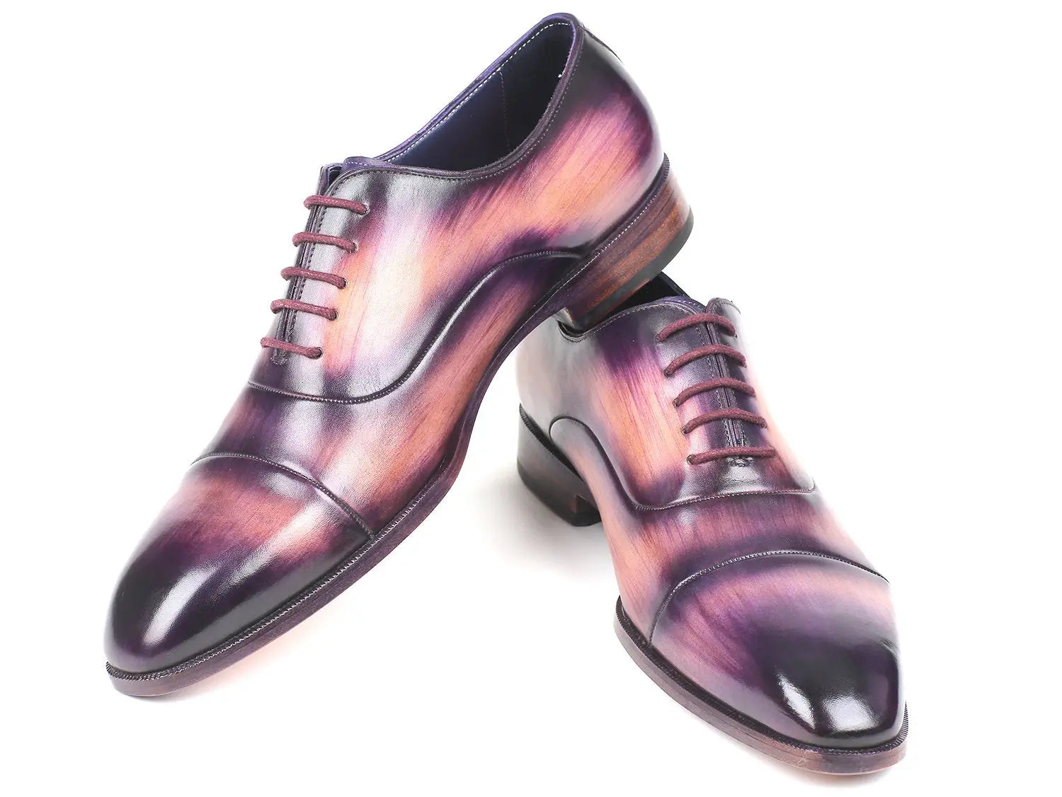Paul Parkman Men's Purple Cap Toe Oxfords (ID#1744-PRP) PAUL PARKMAN