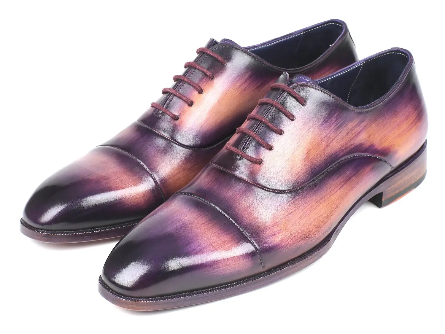 Paul Parkman Men's Purple Cap Toe Oxfords (ID#1744-PRP) PAUL PARKMAN