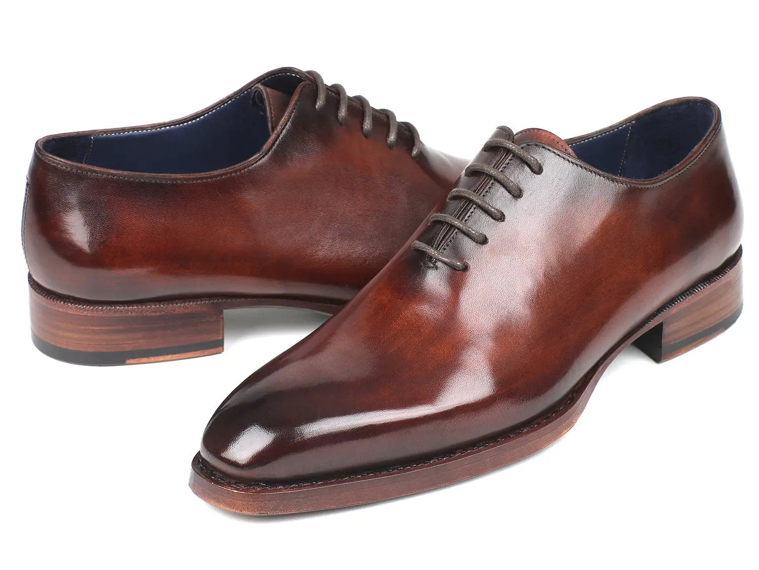 Paul Parkman Men's Brown Hand-Painted Goodyear Welted Wholecut Oxfords (ID#044BRW) PAUL PARKMAN