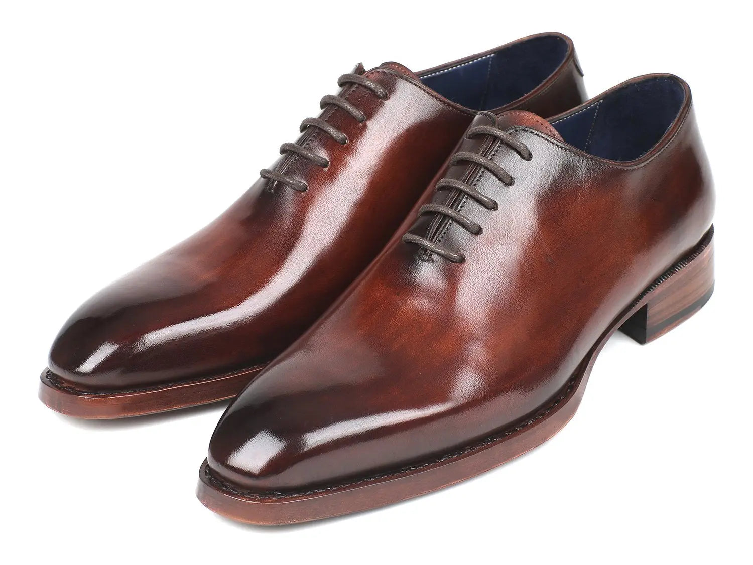 Paul Parkman Men's Brown Hand-Painted Goodyear Welted Wholecut Oxfords (ID#044BRW) PAUL PARKMAN