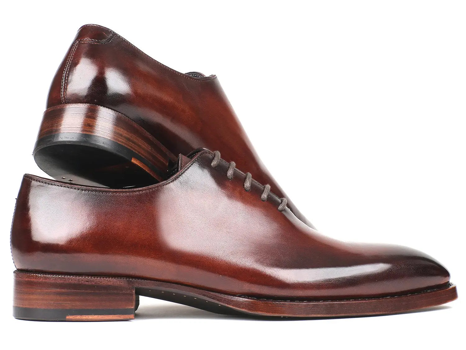 Paul Parkman Men's Brown Hand-Painted Goodyear Welted Wholecut Oxfords (ID#044BRW) PAUL PARKMAN