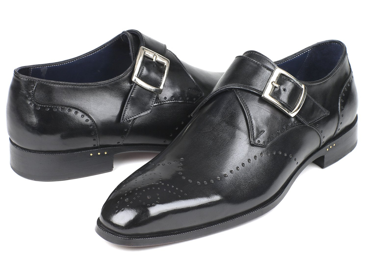 Paul Parkman Wingtip Single Monkstraps Black (ID#98F54-BLK) PAUL PARKMAN