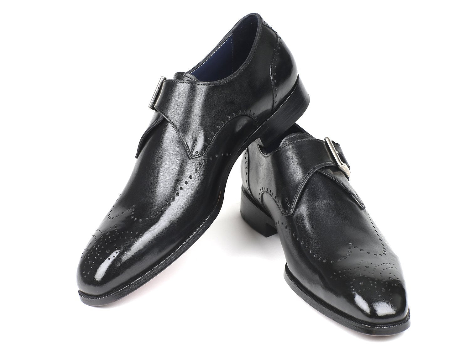 Paul Parkman Wingtip Single Monkstraps Black (ID#98F54-BLK) PAUL PARKMAN