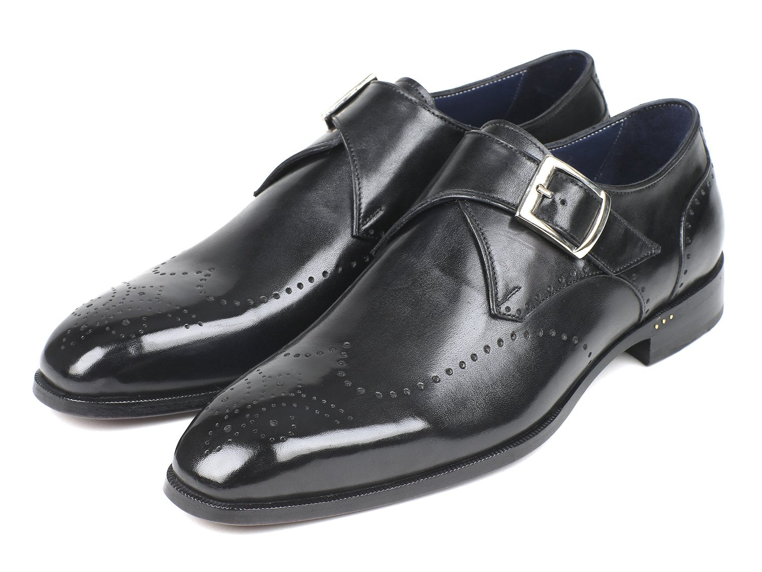 Paul Parkman Wingtip Single Monkstraps Black (ID#98F54-BLK) PAUL PARKMAN