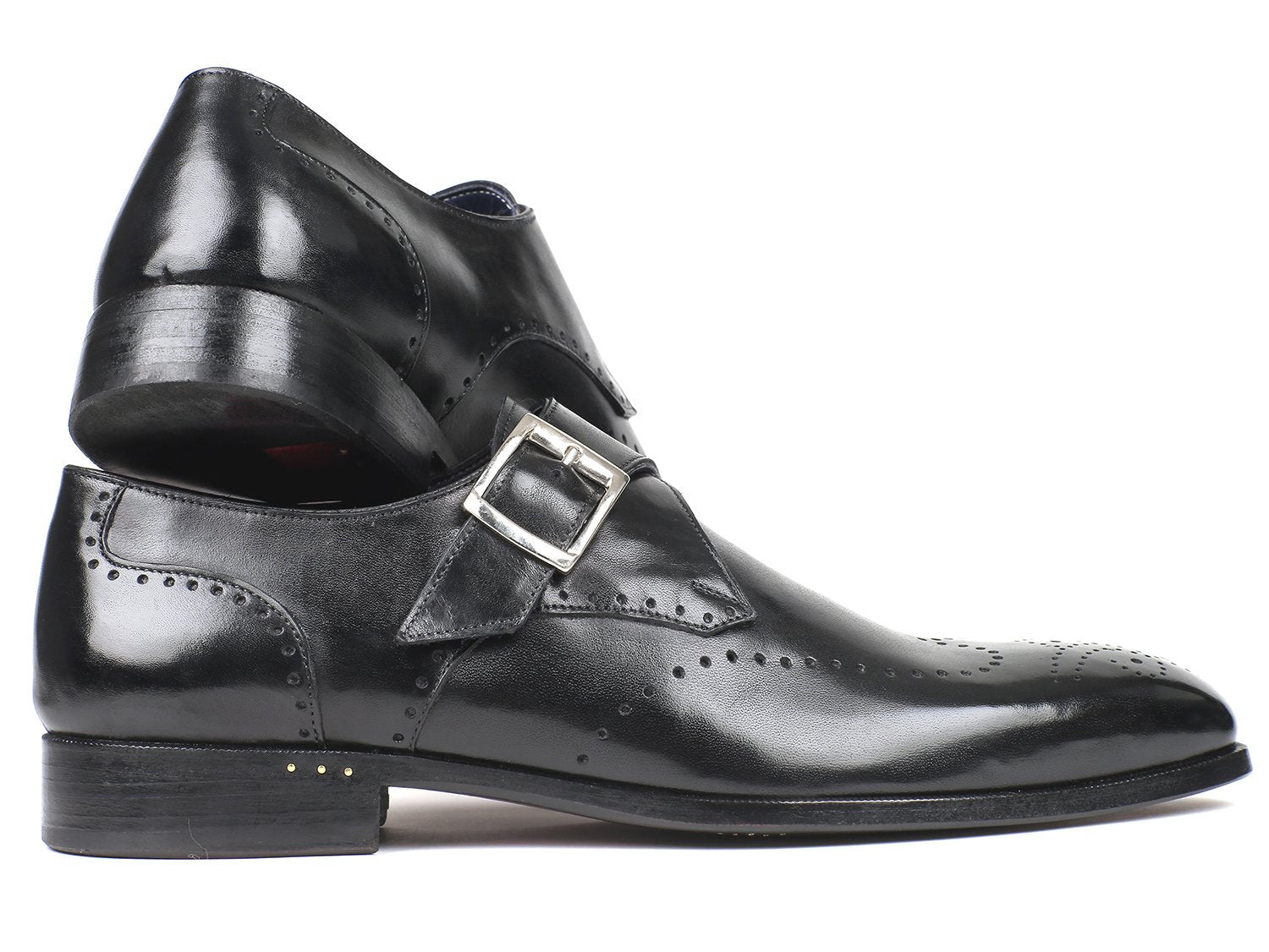 Paul Parkman Wingtip Single Monkstraps Black (ID#98F54-BLK) PAUL PARKMAN