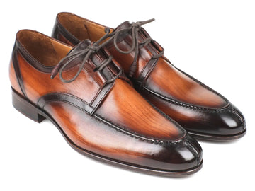 Paul Parkman Ghillie Lacing Brown Burnished Dress Shoes (ID#GU567BRW) PAUL PARKMAN