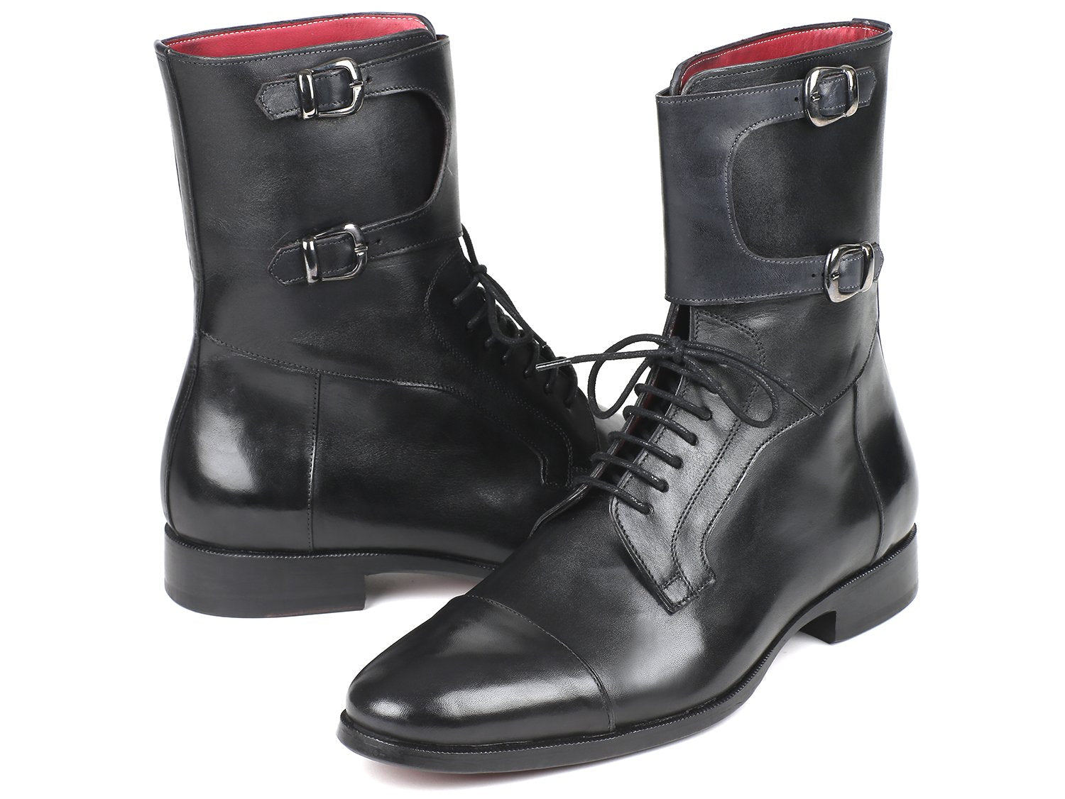 Paul Parkman Men's High Boots Black Calfskin (ID#F555-BLK) PAUL PARKMAN