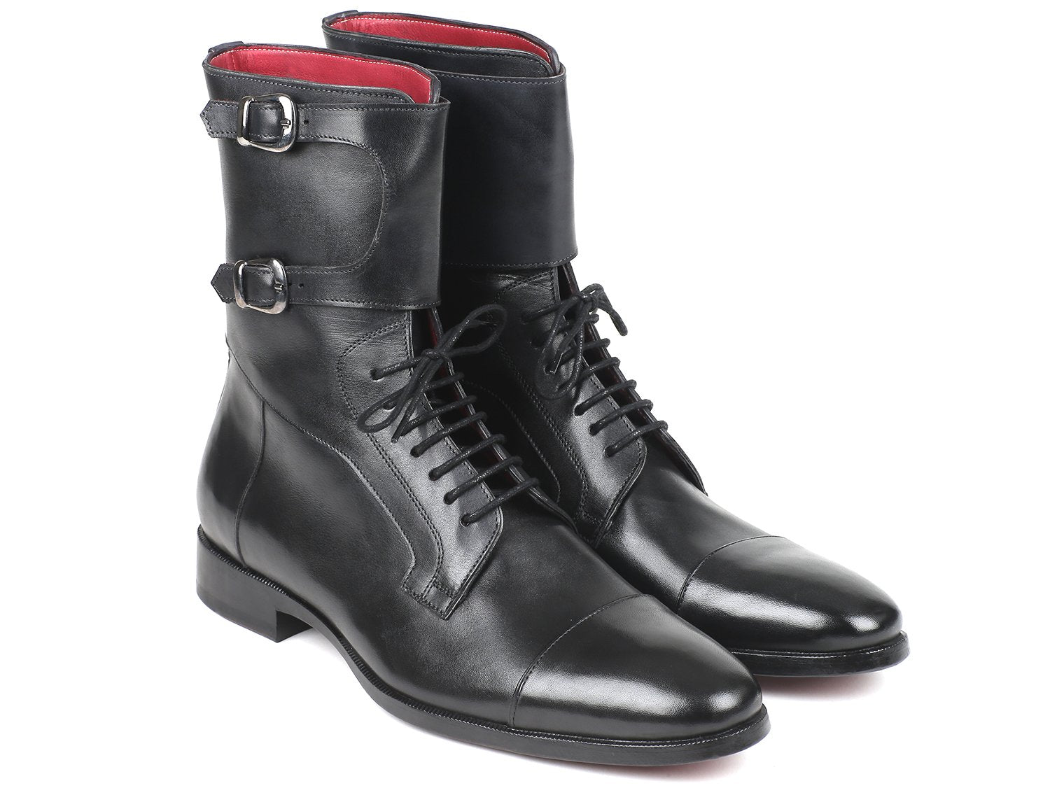 Paul Parkman Men's High Boots Black Calfskin (ID#F555-BLK) PAUL PARKMAN