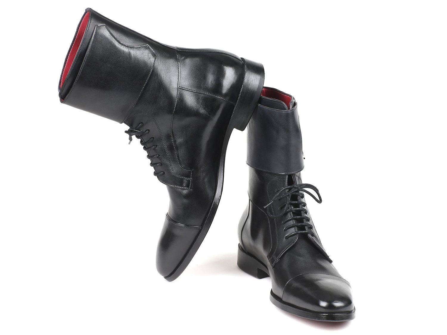 Paul Parkman Men's High Boots Black Calfskin (ID#F555-BLK) PAUL PARKMAN