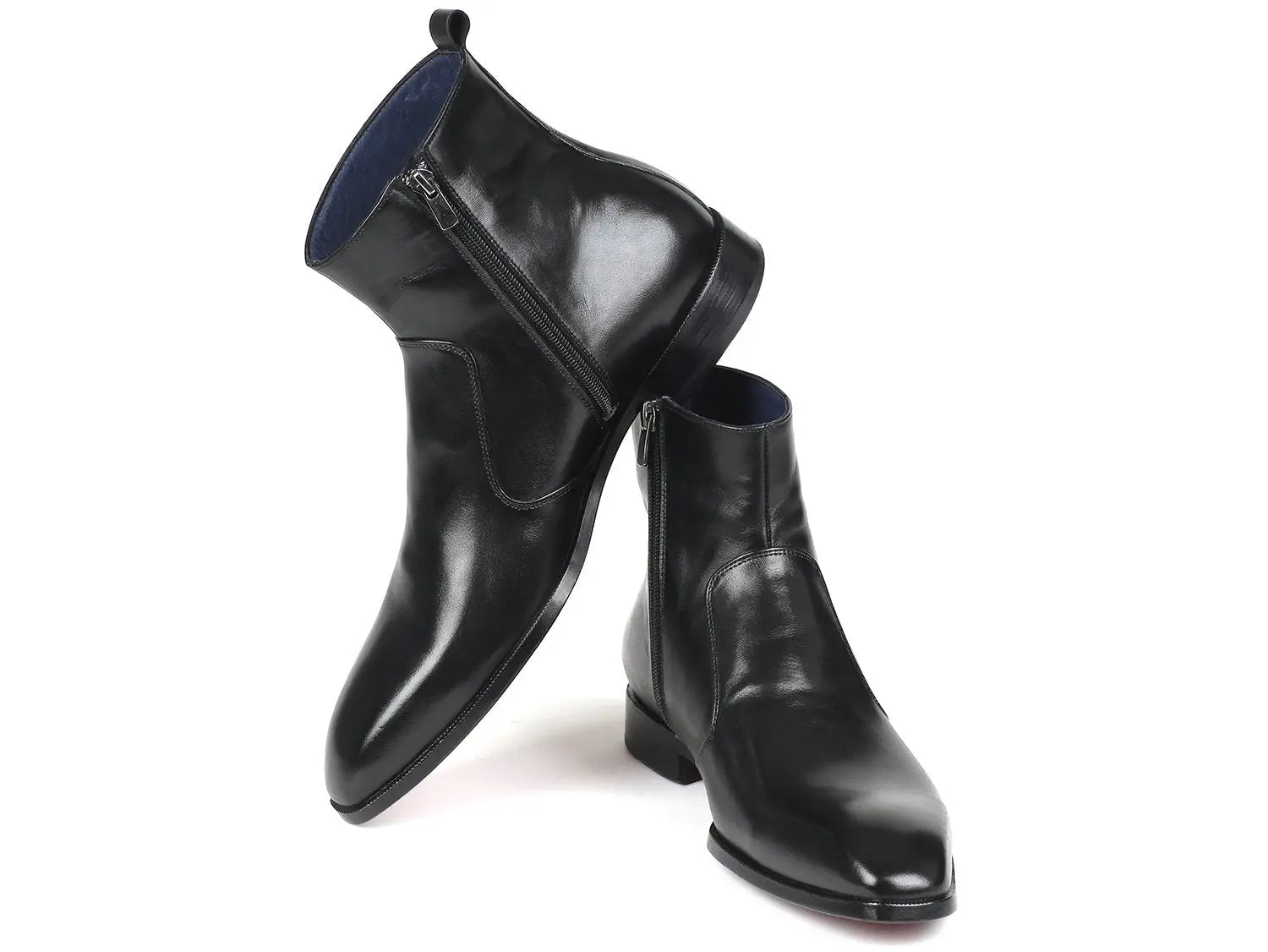 Paul Parkman Men's Black Genuine Leather Side Zipper Boots (ID#BT485-BLK) PAUL PARKMAN