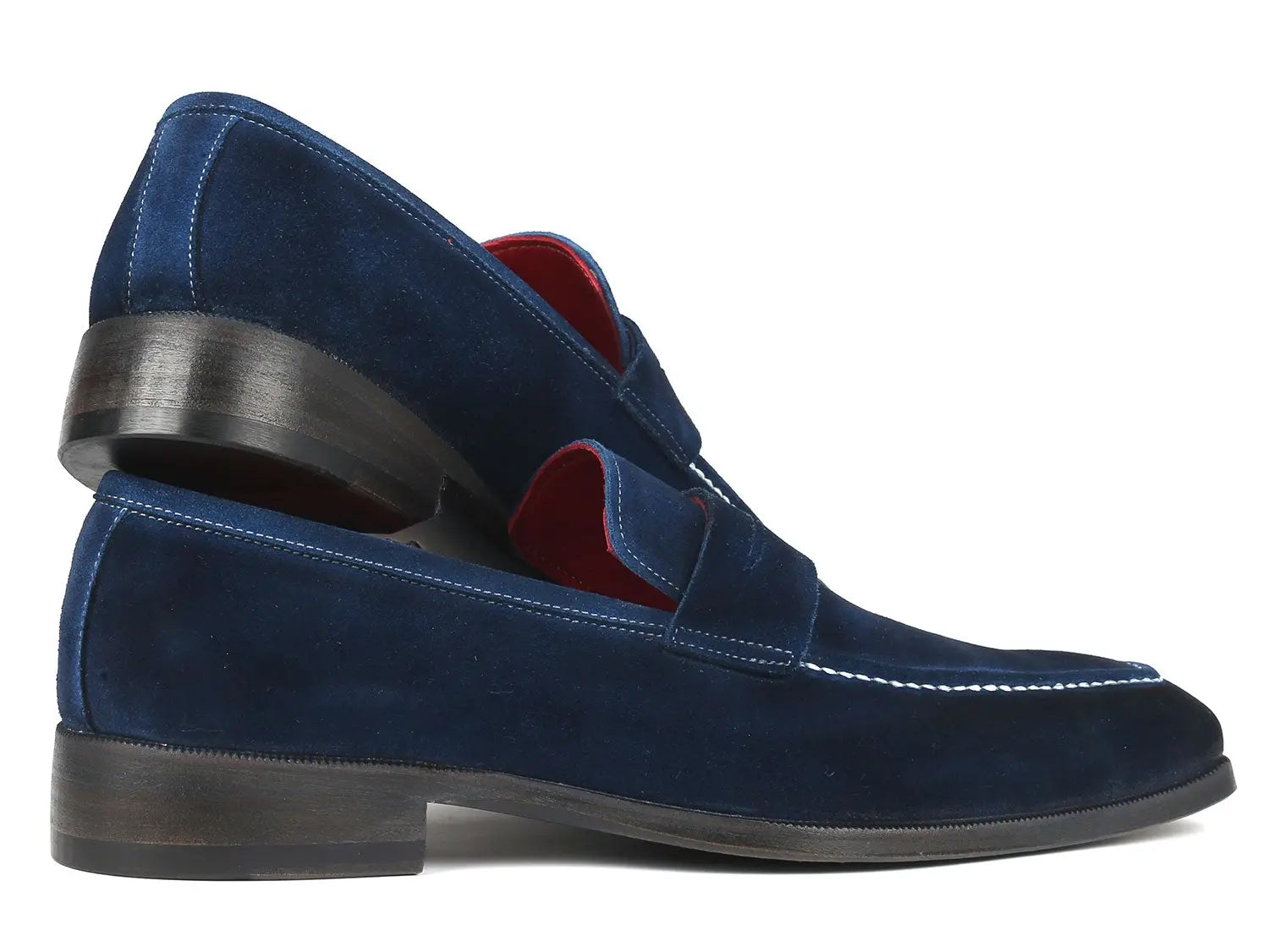 Paul Parkman Men's Navy Suede Penny Loafers (ID#10SD21) PAUL PARKMAN