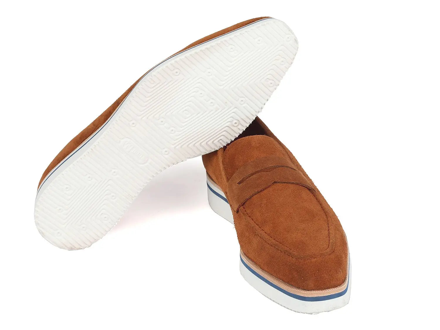 Paul Parkman Men's Camel Suede Smart Casual Penny Loafers (ID#180-CML-SD) PAUL PARKMAN