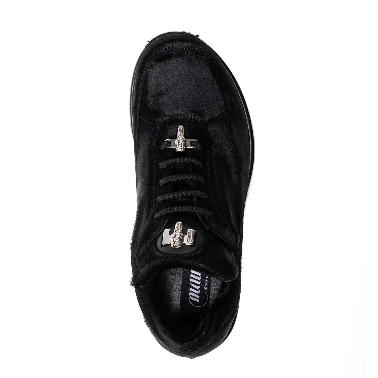 Mauri 8900/2 Black Genuine Leather Pony Sneakers