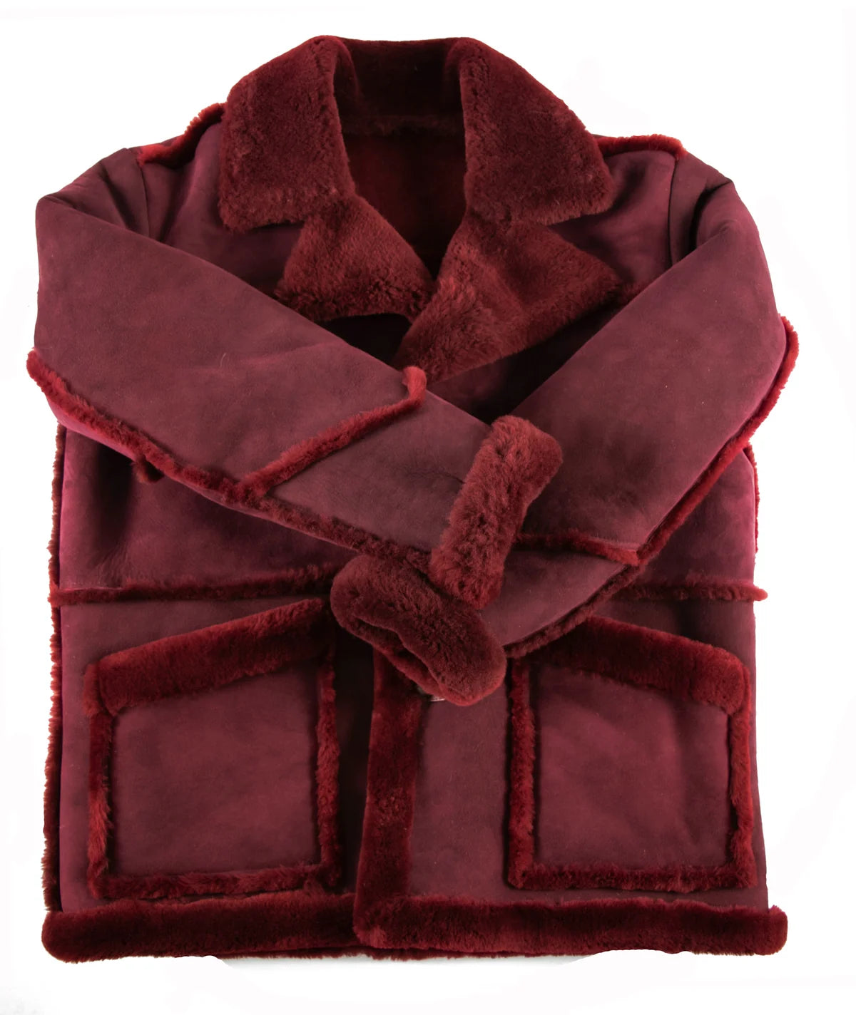 Jakewood 4900 Burgundy Genuine Sheepskin Marlboro Jacket