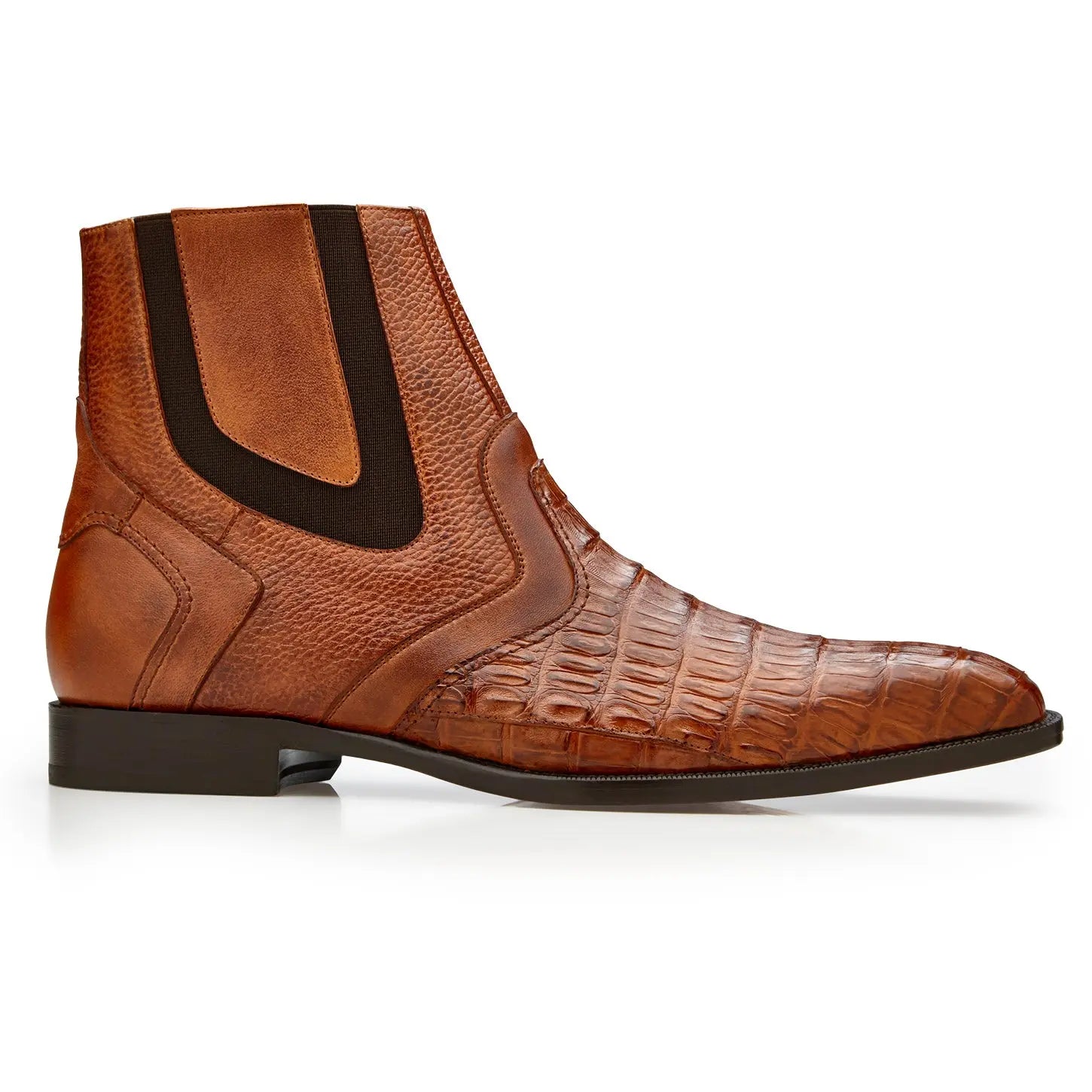 Belvedere Monte R102 Antique Sport Genuine Caiman Crocodile/Pebble Grain Calf Boots