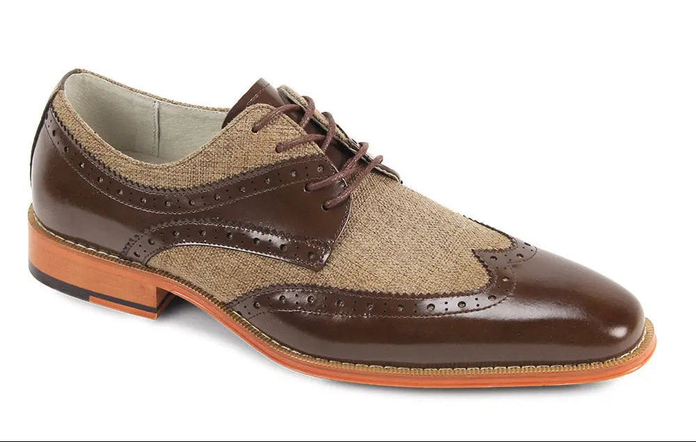 Giovanni Nico Chocolate Brown/Brown Genuine Leather Oxfords