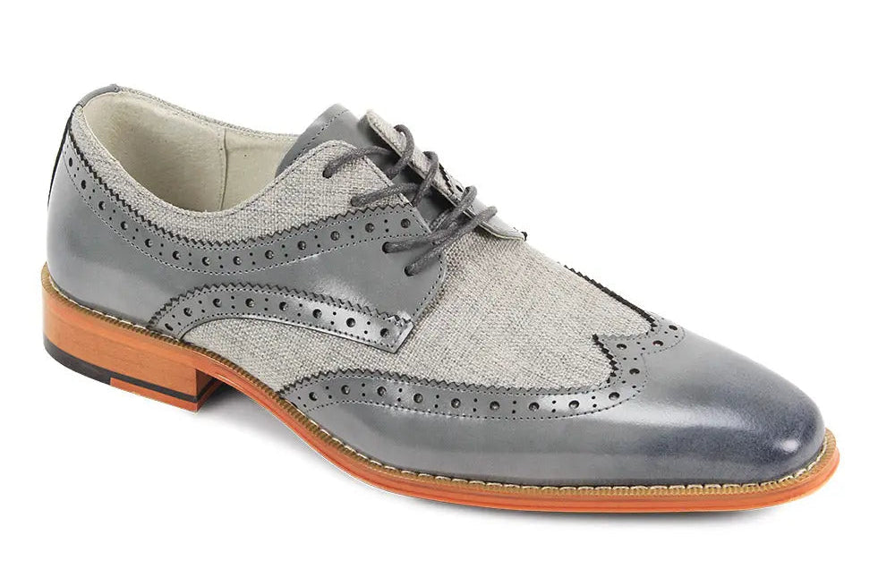 Giovanni Nico Grey Genuine Leather Oxfords
